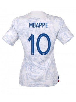 Frankreich Kylian Mbappe #10 Auswärtstrikot für Frauen WM 2022 Kurzarm